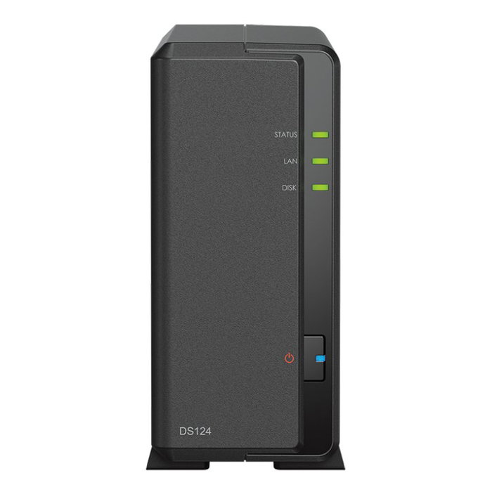 Synology DiskStation DS124 NAS de 1 bahía, 1 GB DDR4, Negro
